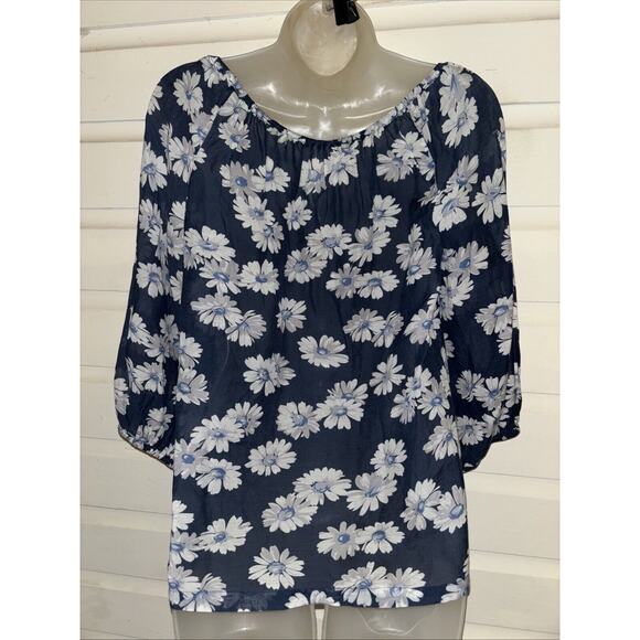 Anthropologie Edme & Esyllte Cotton/Silk Blend 3/4 Sleeve Top Size XS - Picture 6 of 8